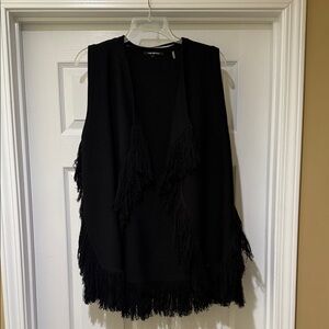 Black Fringe Vest